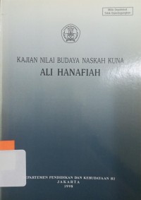 Image of Kajian Nilai Budaya Naskah Kuna Ali Hanafiah