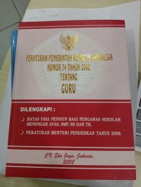 Image of Peraturan Pemerintah Republik Indonesia Tentang Guru