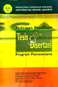 Image of Pedoman Penulisan Tesis & Disertasi Program Pascasarjana