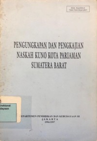 Image of Pengungkapan dan pengkajian naskah kono kota pariaman sumatra barat
